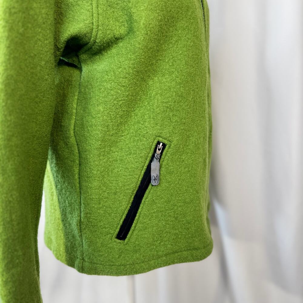 Ibex Merino Wool Full Zip Jacket Medium Green Gorpcore Earthy Outdoors Camping - Picture 8 of 16
